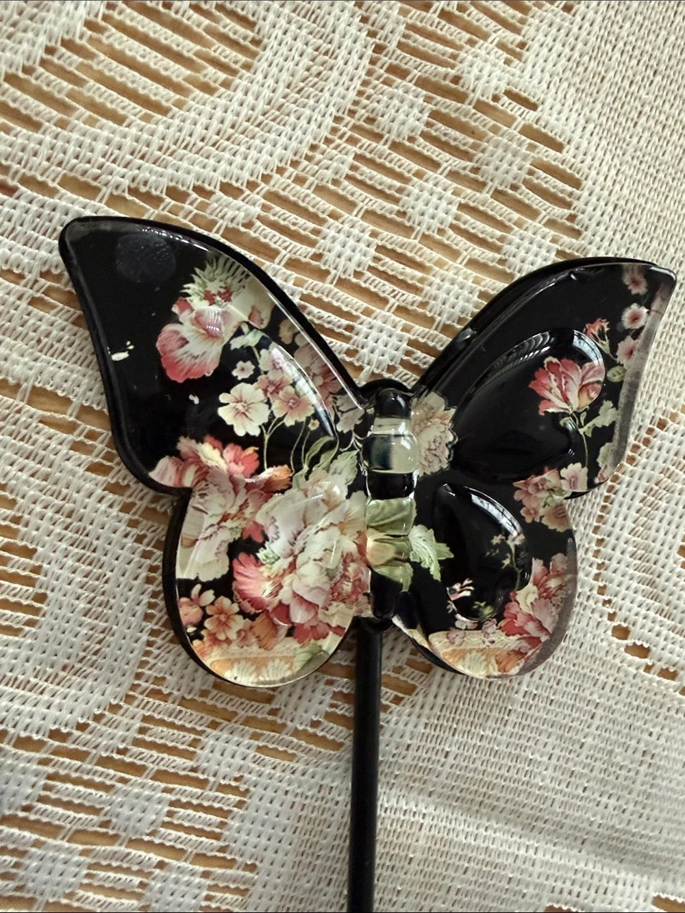 Decorative Butterfly Wall Hooks in Blue and Black - Set of 2